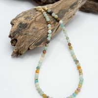 שרשרת נטע-מחרוזי אמזונייט והמטייט זהב