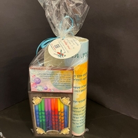 מארז חגיגי לחנוכה- פלייסמנט, נרות מקושטים וגפרורים