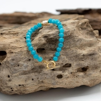 צמיד כנרת- מפנינה, אבני chalcedony כחול והמטייט זהב