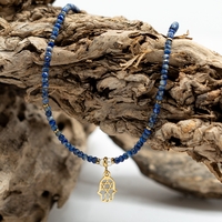 שרשרת ברית- מחרוזי לאפיז לזולי והמטייט זהב