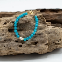 צמיד כנרת- מפנינה, אבני chalcedony כחול והמטייט זהב