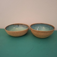 זוג קערות טורקיז בעבודת יד