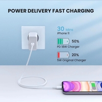 כבל טעינה UGREEN USB-C to Lightning MFi באורך 1 מטר