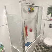 אטלנטה - אמבטיון הזזה קבוע + 2 דלתות