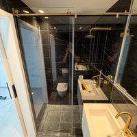 קלאסיק 2  MOBILE - מקלחון חזית הזזה קבוע ודלת