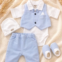 מארז חליפת ברית כיס  - ווסט תכלת