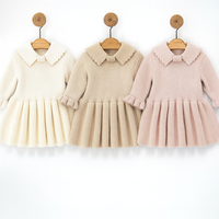 שמלה סרוגה - דגם מילה - שמנת