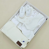 מארז ווסט סרוג NB + שמיכה  - שמנת