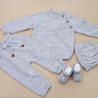 מארז סט סרוג כפתורים 3-6 חודשים