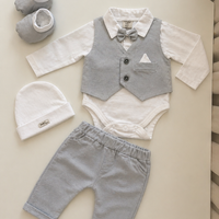 מארז חליפת ברית כיס  - ווסט אפור