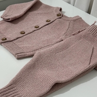 חליפה סרוגה חורפית - ורוד