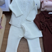 מארז סט סרוג  NB - שמנת