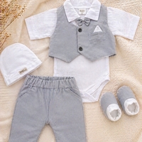 מארז חליפת ברית כיס  - ווסט אפור