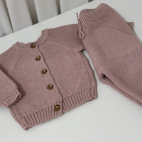 חליפה סרוגה חורפית - ורוד