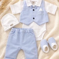 מארז חליפת ברית כיס  - ווסט תכלת