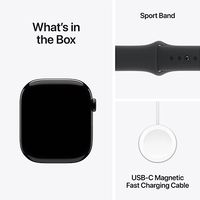 שעון חכם Apple Watch Series 10 GPS 46mm Jet Black Aluminium Case with Black Sport Band - M/L