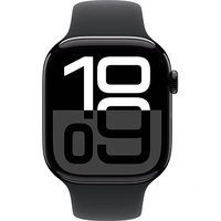 שעון חכם Apple Watch Series 10 GPS 46mm Jet Black Aluminium Case with Black Sport Band - M/L