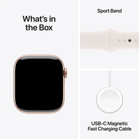 שעון חכם Apple Watch Series 10 GPS 42mm Rose Gold Aluminium Case with Light Blush Sport Band - S/M