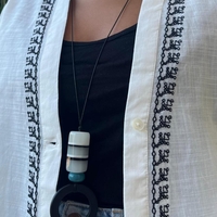 שרשרת סיליקון שחור פסים