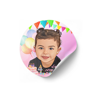 דף מדבקה לחגיגה דגם דיוקן מצוייר