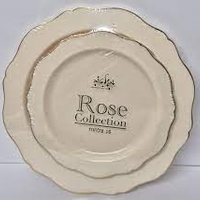 סט צלחות rose שמנת זהב 16 יחידות