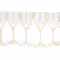 8 גביעי יין על רגל מהודרים נצנץ זהב-קטנים 100 מ