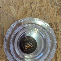 סט צלחות מהודר 16 יח' וינטאג' שקוף