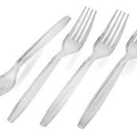 מזלג קשיח שקוף ארוז 50 י