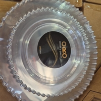 סט צלחות מהודר 16 יח' שקוף פנינים כסף