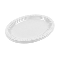 מגש אובלי שטוח איכותי שקוף ארוז 10 י