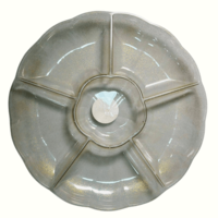 מגש מחולק עגול קריסטל נצנץ כסף 1 י