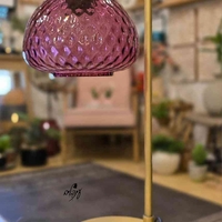 מנורת שירי זכוכית בועות בורדו