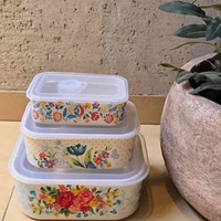 סט שלישיית כלי איחסון פרחוניים