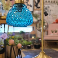 מנורת גולי זכוכית בועות טורקיז