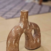 כד טרקוטה חום ווש