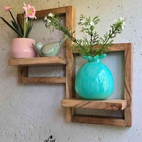 מדף זוגי עץ מסגרת