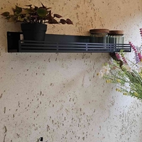מדף ברזל פסים שחור