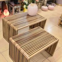 שולחן סלון / שרפרף פסים