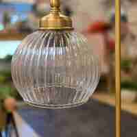 מנורת גולי זכוכית כדור פסים שקוף