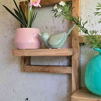 מדף זוגי עץ מסגרת