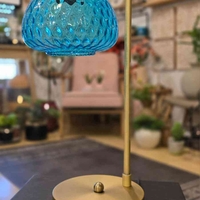 מנורת שירי זכוכית בועות טורקיז