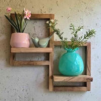 מדף זוגי עץ מסגרת