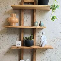 מדף עץ 4 קומות