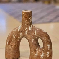 כד טרקוטה חום ווש