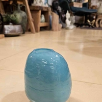 אגרטל זכוכית תכלת קטן