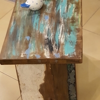 שרפרף/שולחן מלבן מעץ סירות