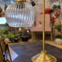 מנורת גולי זכוכית כדור פסים שקוף