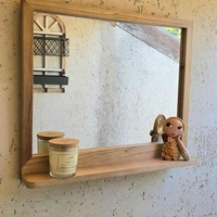 מראת מדף עץ