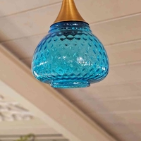 מנורת זכוכית בועות טורקיז