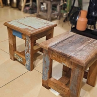 שרפרף עץ ממוחזר נמוך